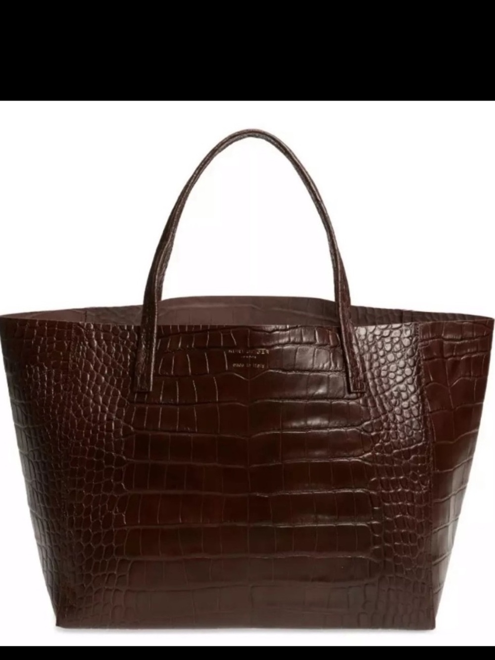 NWT Kurt Geiger London Croc Embossed Italian Leather XL tote made Italy limited